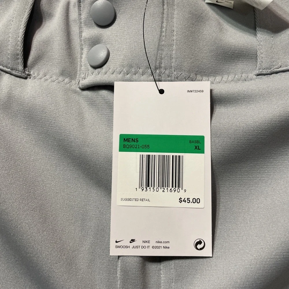 NWT Nike Men's‎ Baseball Pants Size XL Gray With Blue BQ9021-055
